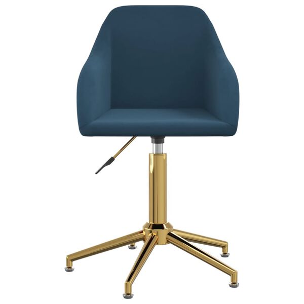 vidaXL Eetkamerstoelen draaibaar 2 st fluweel blauw