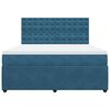 vidaXL Boxspring met matras fluweel blauw 180x200 cm