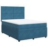 vidaXL Boxspring met matras fluweel donkerblauw 140x190 cm