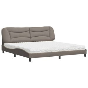 vidaXL Bed met matras "Hvar" stof taupe 200x200 cm
