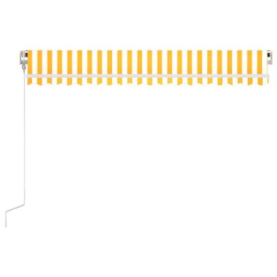 vidaXL Luifel automatisch uittrekbaar 400x350 cm geel en wit