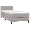vidaXL Boxspring met matras stof lichtgrijs 90x190 cm