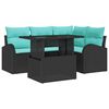 vidaXL Tuin Sofa Set met kussen met opslag 5 pcs Zwart Poly riet