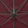 vidaXL Zweefparasol met paal en LED-verlichting 300 cm bordeauxrood