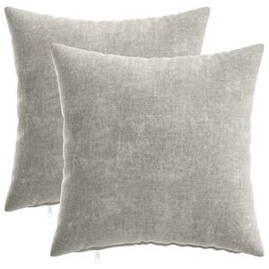 vidaXL Kussensloop 2 pcs HEERLEN Lichtgrijs 40 x 40 cm Chenille Stof