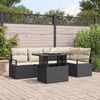 vidaXL Tuin Sofa Set met opslag 6 pcs Zwart Poly riet