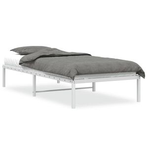 vidaXL Bedframe metaal wit 90x190 cm