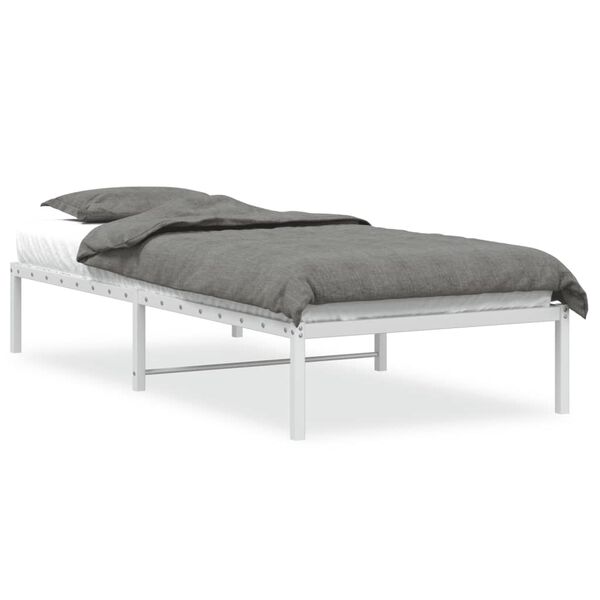 vidaXL Bedframe metaal wit 90x190 cm