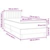 vidaXL Boxspring met matras en LED fluweel lichtgrijs 100x210 cm