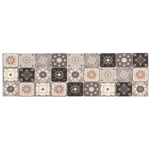 vidaXL Keuken Vloerkleed Grijs-beige moza&iuml;ek 150 x 45 cm