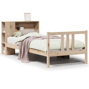 vidaXL Bed met boekenkast zonder matras massief grenenhout 75x190 cm