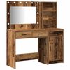 vidaXL Plafondtafel met spiegellichten 2 pcs Bruin Bewerkt hout