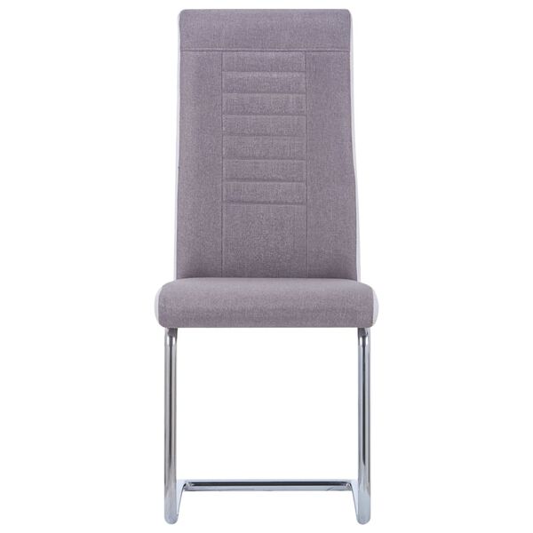 vidaXL Eetkamerstoelen 4 st stof taupe