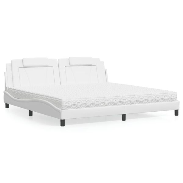 vidaXL Bed "Viana" met matras kunstleer wit 200x200 cm