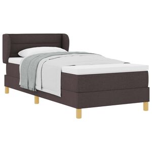 vidaXL Boxspringbed met matras Donkerbruin 90 x 190 cm Stof