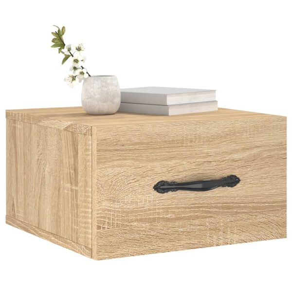 vidaXL Nachtkastjes 2 st wandgemonteerd 35x35x20 cm sonoma eikenkleur