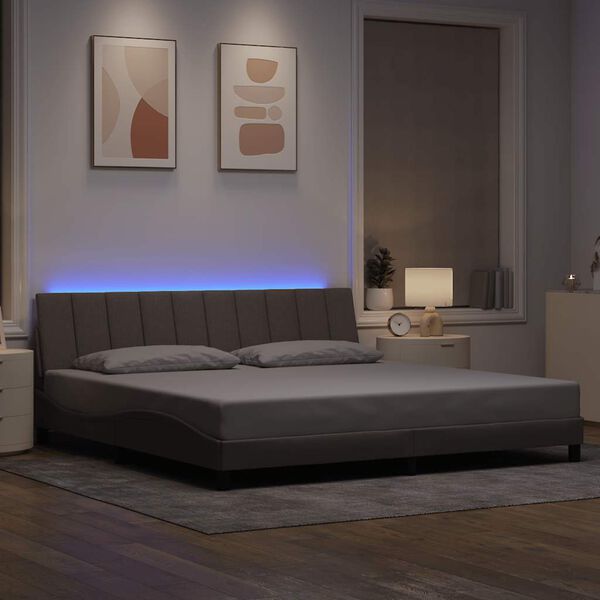 vidaXL Bedframe zonder matras "Hanko" stof taupe 200x200 cm