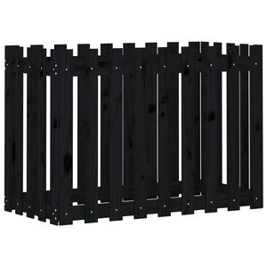 vidaXL Plantenbak verhoogd hekontwerp 100x50x70 cm grenenhout zwart