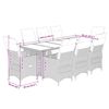 vidaXL 9-delige Bistroset met kussens poly rattan beige