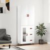 vidaXL Hoge kast 69,5x34x180 cm bewerkt hout wit