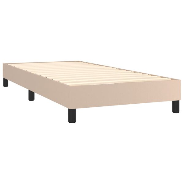 vidaXL Boxspring met matras kunstleer cappuccinokleurig 90x190 cm