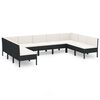 vidaXL 9-delige Loungeset met kussens poly rattan zwart