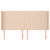 vidaXL Hoofdbord met randen 183x16x118/128cm kunstleer cappuccinokleur