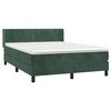 vidaXL Boxspring met matras fluweel donkergroen 140x200 cm