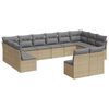 vidaXL 12-delige Loungeset met kussens poly rattan beige