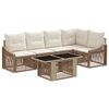 vidaXL Tuinbankenset 6 st Beige en Cr&egrave;me Wit poly rattan