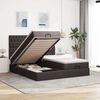 vidaXL Ottoman bed met matrassen en LED's 160x200cm stof donkerbruin