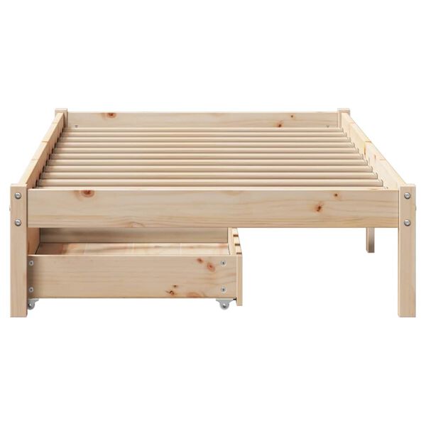 vidaXL Bedframe zonder matras massief grenenhout 75x190 cm