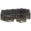 vidaXL Tuinbankenset 7 st Grijs poly rattan