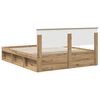 vidaXL Bedframe Ambachtelijk eiken 160 x 200 cm Massief grenenhout