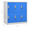 vidaXL Lockerkasten 2 st 90x45x92,5 cm staal lichtgrijs en blauw