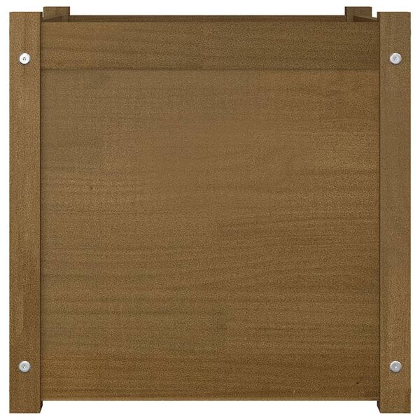 vidaXL Plantenbakken 2 st 50x50x50 cm massief grenenhout honingbruin