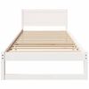 vidaXL Bedframe met hoofdeinde Wit 75 x 190 cm Massief grenenhout
