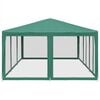 vidaXL Partytent met 10 mesh zijwanden 6x4 m HDPE groen