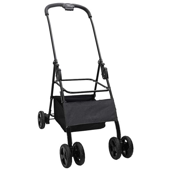 vidaXL Opvouwbare Huisdierenwagen Verstelbaar Zwart 81 x 47 x 99 cm