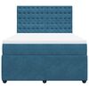 vidaXL Boxspring met matras fluweel donkerblauw 140x190 cm