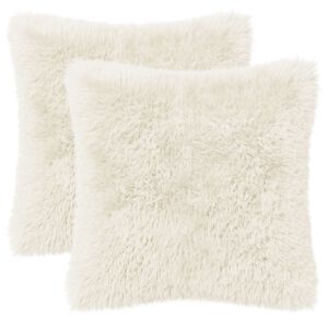 vidaXL Kussen met kussen HEERLEN 2 st Wit PV Fleece