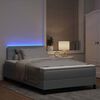 vidaXL Boxspring bed met matras met LED Lichtgrijs 120 x 190 cm Stof