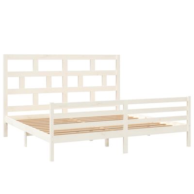 vidaXL Bedframe massief grenenhout wit 200x200 cm