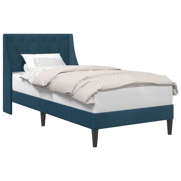 vidaXL Bedframe met hoofdeinde Blauw 80 x 200 cm Fluweel