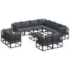 vidaXL Tuin Sofa Set met kussen 12 pcs Zwart Aluminium