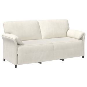 vidaXL 3-Zits Bank Cr&egrave;mekleurig 198 x 83 x 95 cm Fluweel