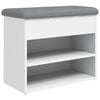 vidaXL Schoenenbank Wit 62x32x50 cm Bewerkt Hout