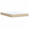 vidaXL Boxspring met matras stof cr&egrave;mekleurig 140x190 cm