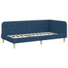 vidaXL Hoekbedframe met matras met hoofdeinde Blauw 100 x 200 cm Stof