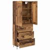 vidaXL Hoge kast met lade Oud Hout 69,5 x 34 x 180 cm Bewerkt hout